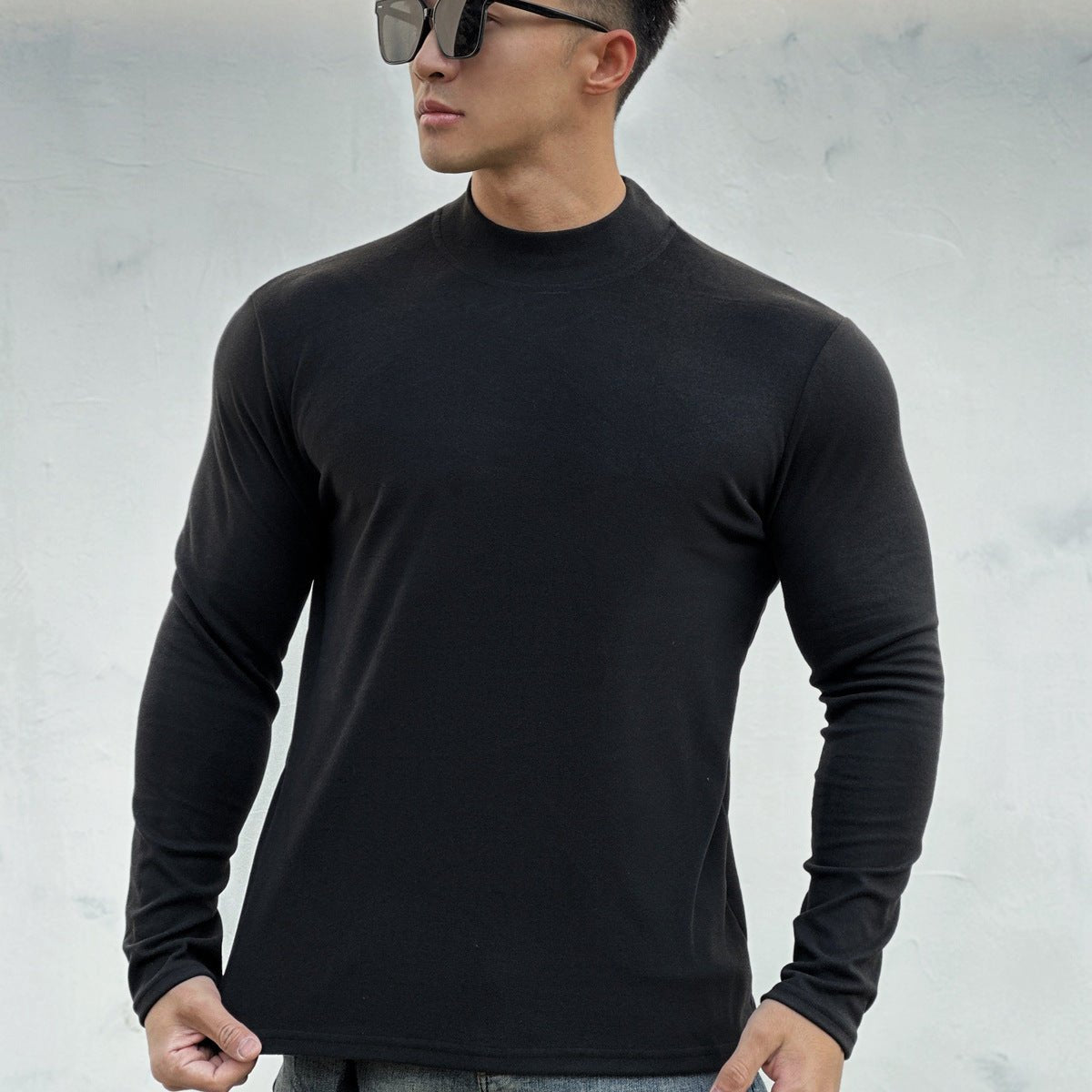 Double - sided Dralon Euro Turtleneck Long Sleeve Bottoming Shirt - Magnoir | Premium Men's Fashion