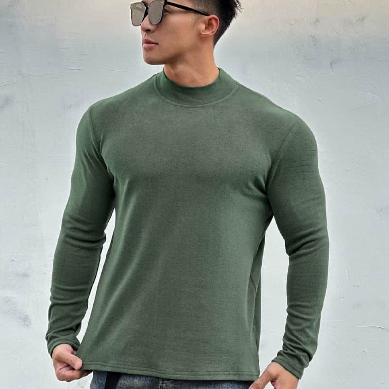 Double - sided Dralon Euro Turtleneck Long Sleeve Bottoming Shirt - Magnoir | Premium Men's Fashion