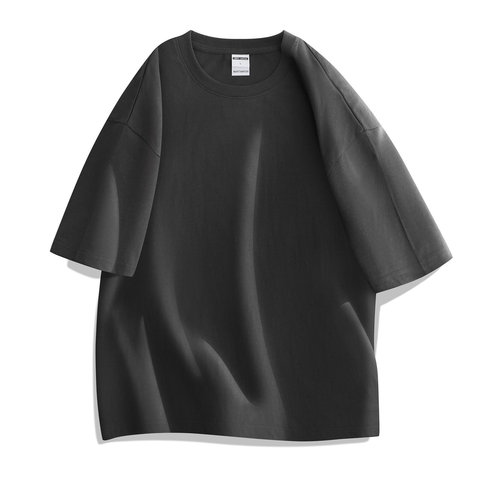 Heavy Cotton T-shirt Plus Size Round Neck Bottoming Shirt Thickened 240g - Magnoir | Premium Men's Fashion