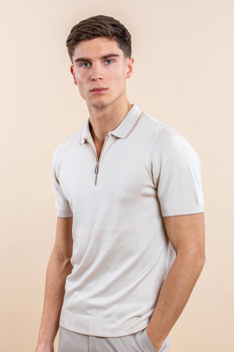 LUXURY HALF - ZIP POLO SHORTSLEEVE - Magnoir | Premium Men's Fashion